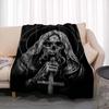 Satan Demon Evil Throw Blanket Bedspread Fleece Flannel Soft Warm Blankets Print Funny Birthday Gift Home Textiles Sofa Decor
