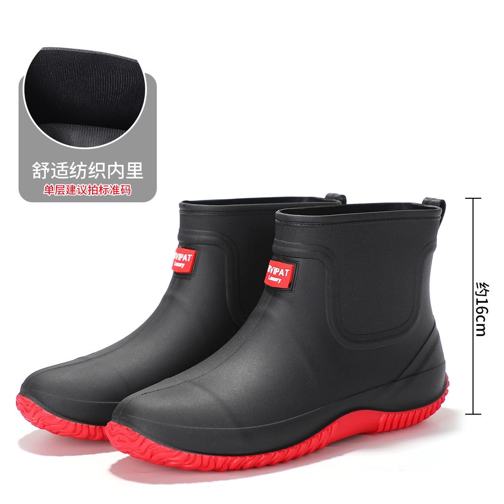 Rain Boots Men's Short-leg Low-top Waterproof and Non-slip Outdoor Fishing Shoes Lightweight Rain Boots for Men