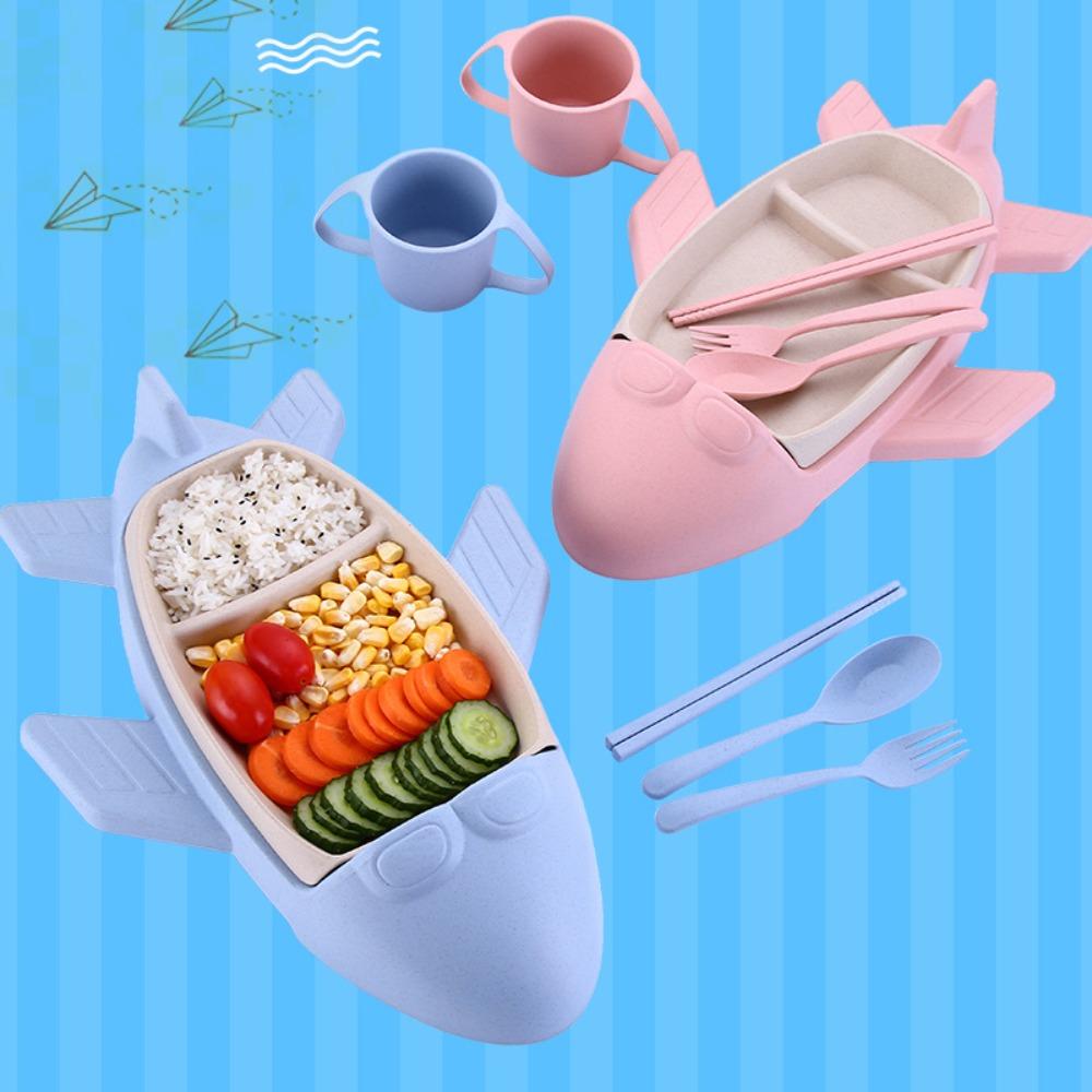Divided Airplane-Shaped Children's Plate Cartoon Food Dish Household Food Tray Preschool