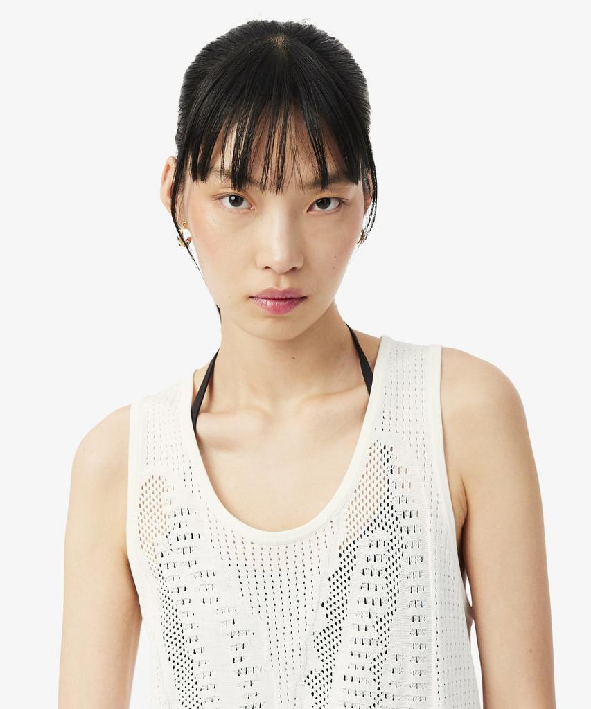 LACOSTE Women'S Mesh Sleeveless Sweater Af9854-56G 70V