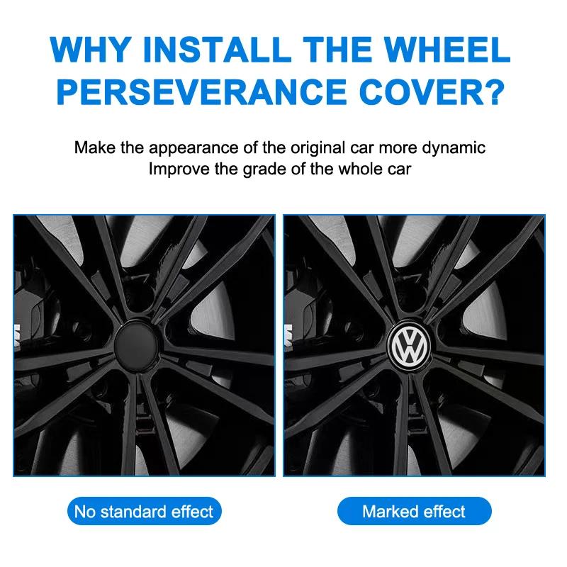 Car Wheel Center Hub Cap stickers Car Rims Dust-proof Cover Hubcaps Emblem for VW CC Golf 6 7 GTI Tiguan Passat B5 B6 B7 Jetta zq7