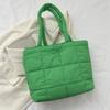 Padded Space Cotton Handbag Solid Color Puffy Shoulder Bag Simple Cloud Tote Bag  Girls