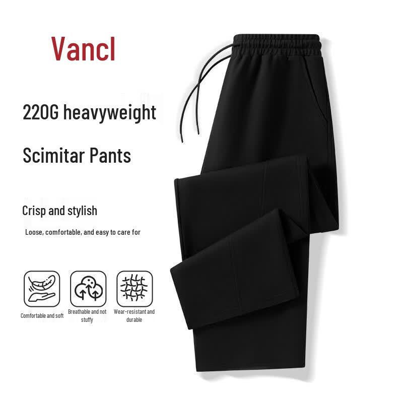 VANCL Men's Heavyweight 220G Knit Curved Straight-Leg Casual Pants