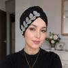 Solid Color Cross Knot Headwrap Versatile Headwrap Hat New Side Leaf Rhinestones Headscarf  Party
