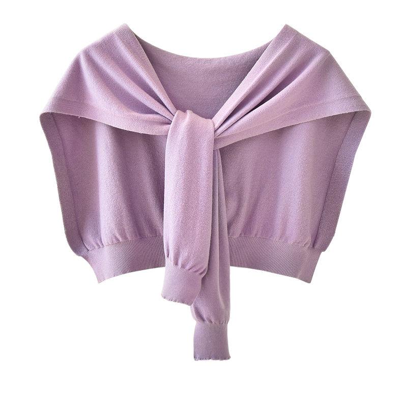 Korean Cashmere Wool Knit Women Fake Collar Shawl Summer Air Conditioned Shoulder Protect Cervical Spine Thicken Warm Scarf Q36