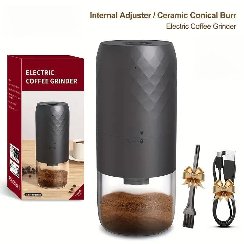 Multifunctional Powder Grinder Rechargeable Small Coffee Beans Mill Grinding Machine Portable Electric Burr Coffee Grinder