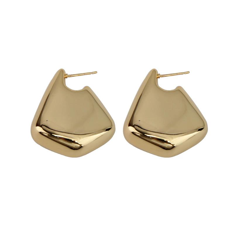 Vintage Ins Style Geometric Triangle Smooth Earrings New Punk Fashion Earrings Studs Women's Party Jewelry Accessories