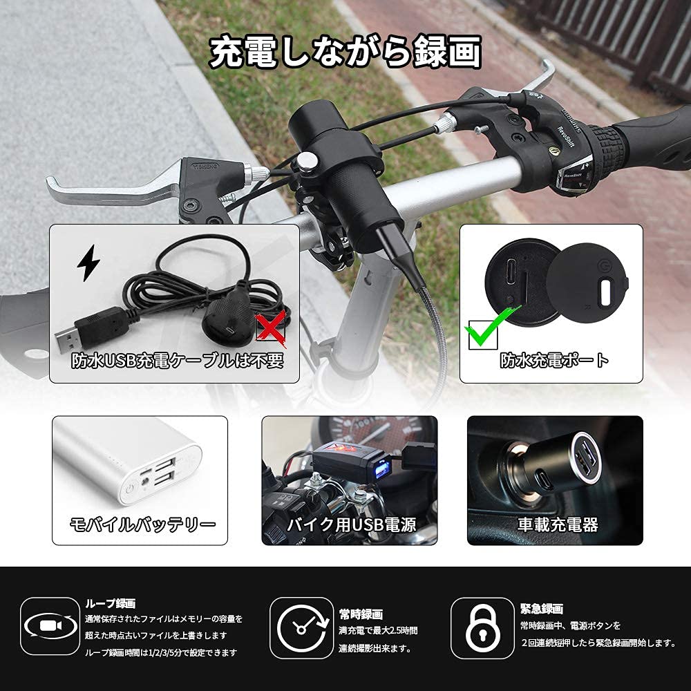 VSYSTO D5S 1080P Motorcycle Dash Cam, Helmet, Camera, WiFi, 150° Wide Angle, Waterproof, Multi-functional