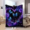 Elegant Butterfly & Rose Blanket: Embrace The Luxurious Design, Ultra-Soft Fabric, And Cozy Vibes For Your Stylish Home Decor