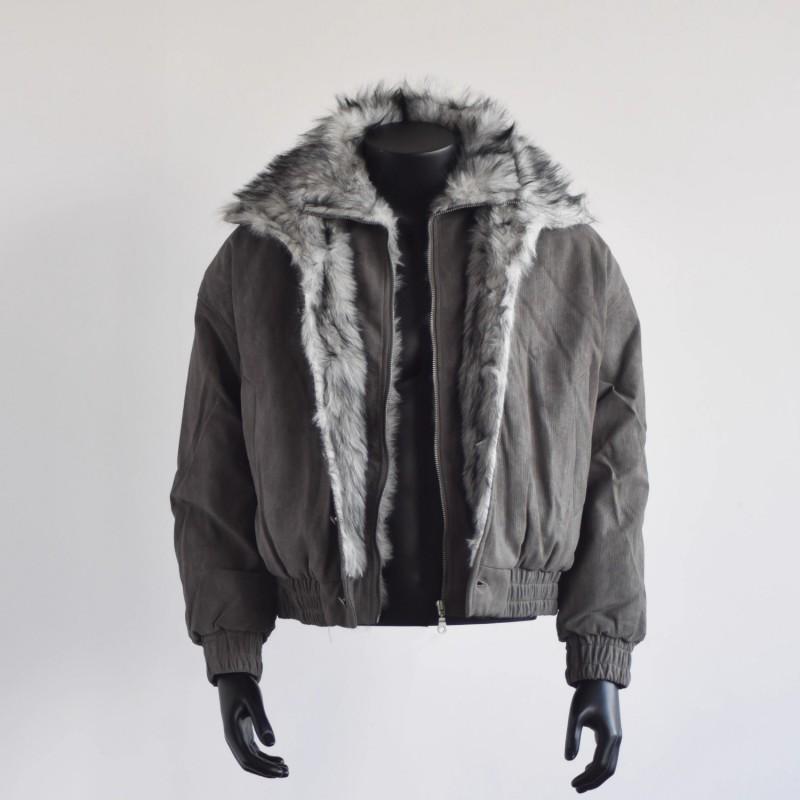 Mens Short Faux Fur Lined Parka