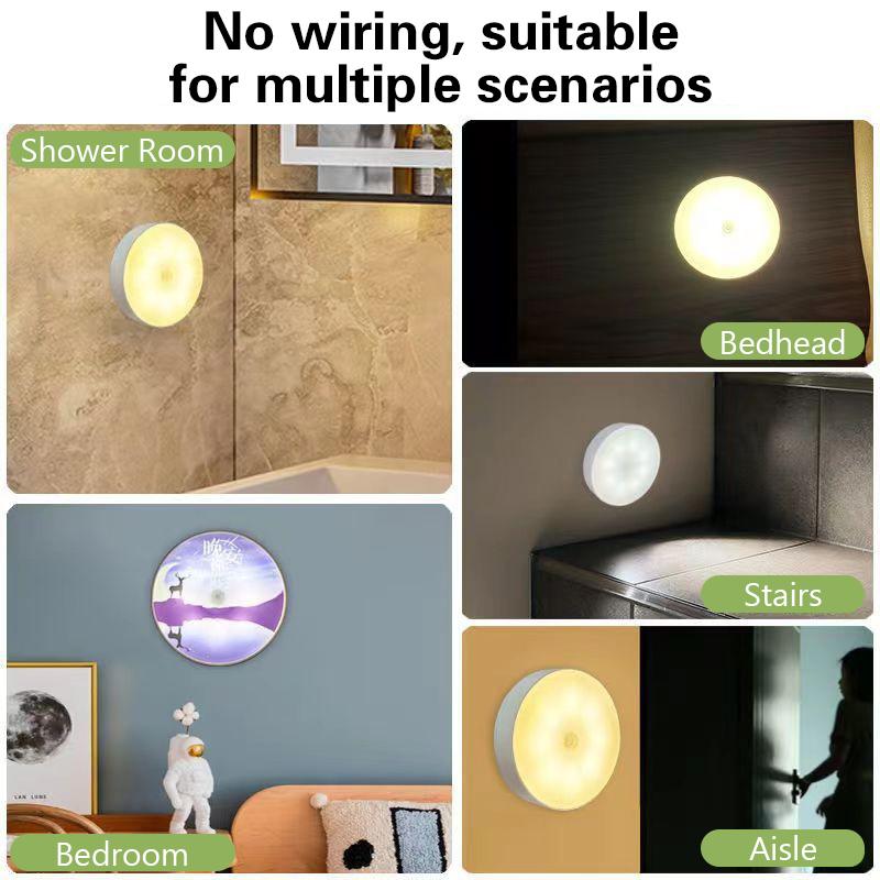 Led Smart Human Body Sensor Night Lamp Emergency Automatic Lighting Usb Charging Wireless Magentic Suction Use Night Light