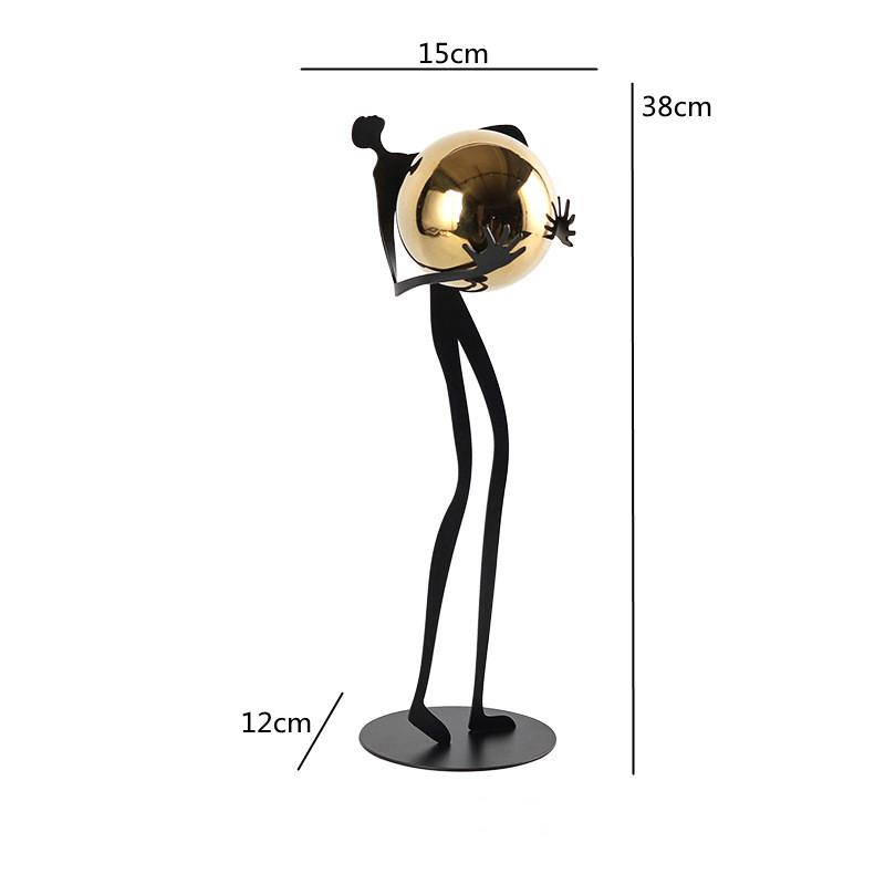 Men's Black Minimalist Accessories, Metal, Gold Ball Decorations, Abstract Figures, Statues, Desktop Decorative Sculptures