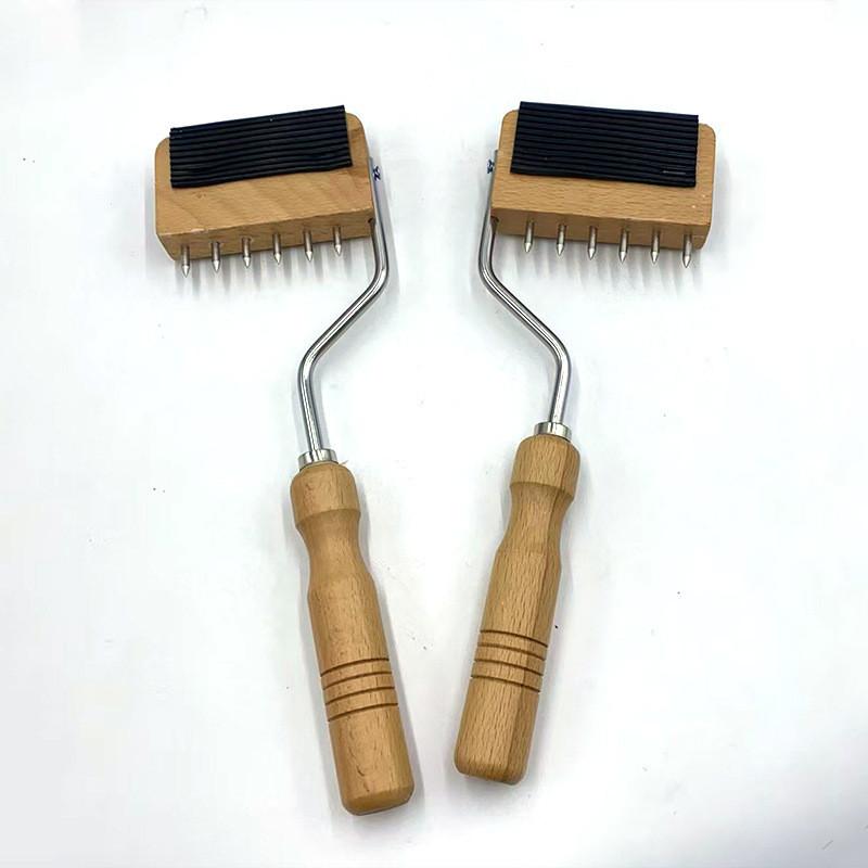 Textile Belt Rounding Tool With Wooden Handle For Fabric Weaving And Garment Production