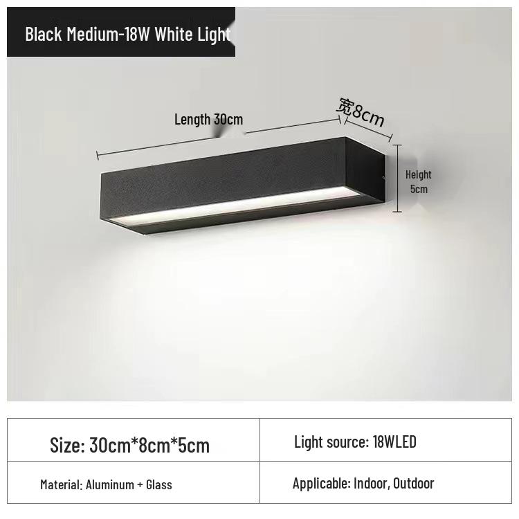 

Водонепроницаемый уличный настенный светильник для патио или спальни - Минималистичный дизайн