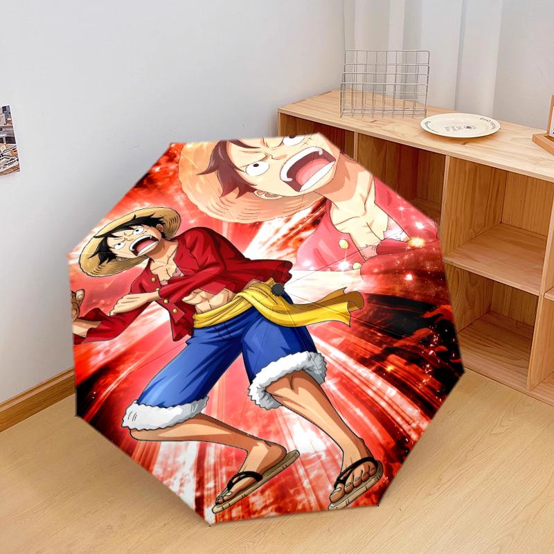1 PC Automatic Folding Umbrella - One Piece Monkey D Luffy Pattern Portable Foldable Design With 8 Ribs Christmas Birthday Gifts