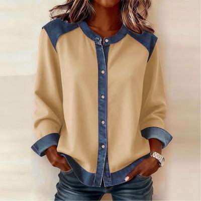 Damen Modischer Farbiger Langärmliger Sportlicher Freizeit-Pullover