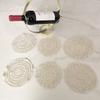 Round Vintage Lace Table Mat Hollow Embroidery Coaster Shooting Decoration Props Soft Cotton Home Fabric