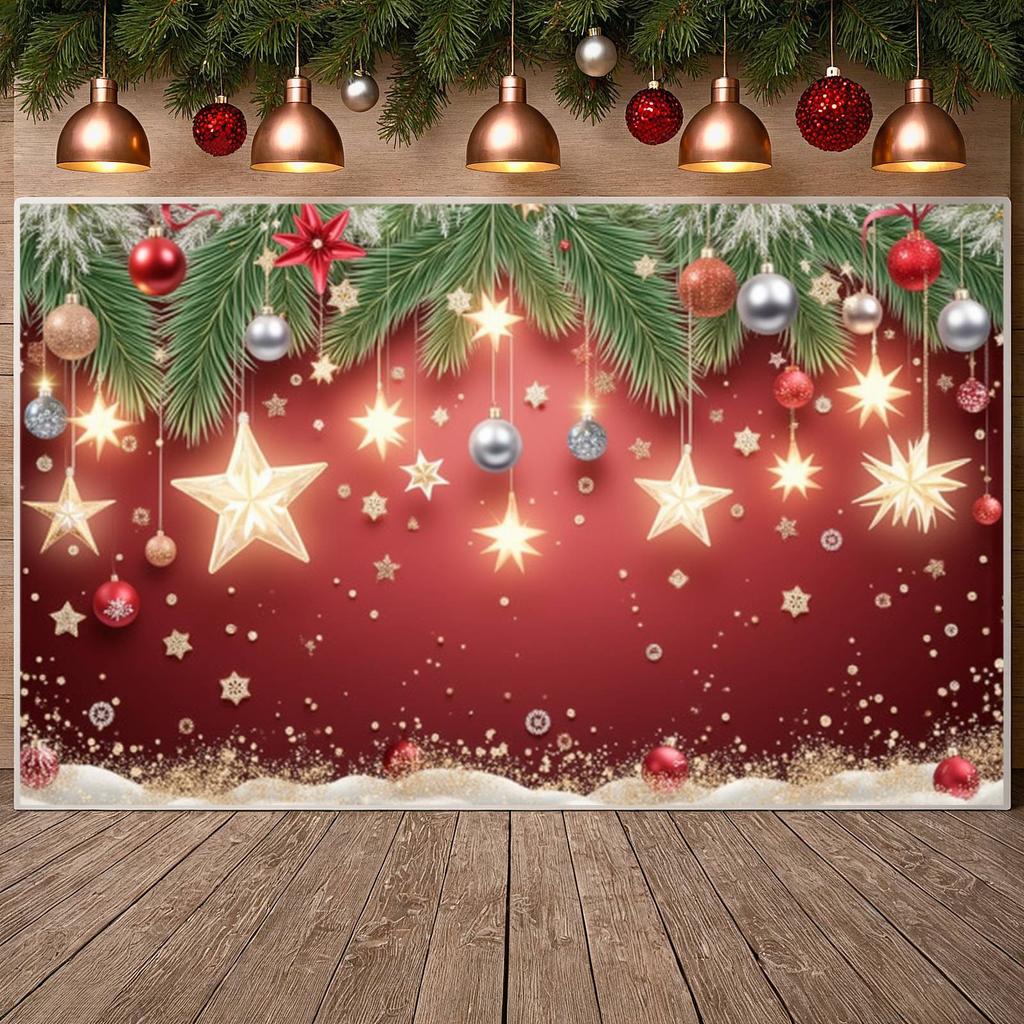 Christmas Banner Snowflake Pattern Winter Celebration Banner Xmas Background Festive Decorative Christmas Decor Backdrop