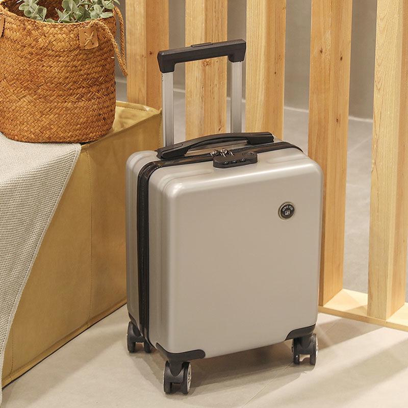 12" Compact Trolley Suitcase – Spring/West Air Travel Combo with Password Lock, Leather Exterior