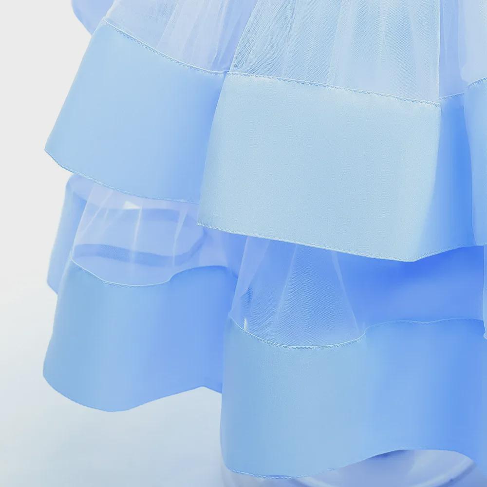 Girls' Satin Beaded Princess Dress - Children's Cake Mesh Evening Gown