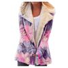 2020 New Products Lapel Printed Single-Breasted Long-Sleeved Plush Jacket