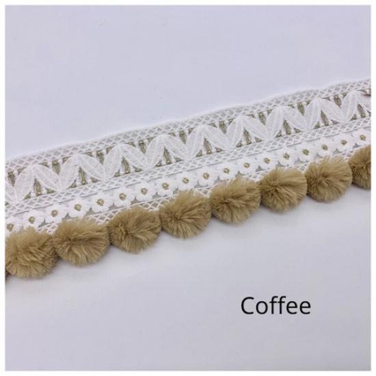 1m DIY Pom Pom Ball Tassel Fringe Trim Edging Sewing Upholstery for Curtain Trim