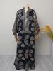 Spring/Summer Tassel Leaf Embroidered Muslim Long Dress - Elegant & Fashionable Cover-up Robe