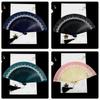 Silk Cloth Color Changing Folding Fan Bamboo Material Dance Fan Elegant Handicraft Fan  Summer Use