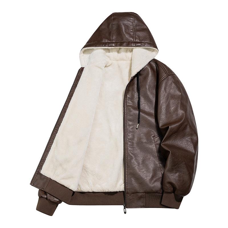 Couple pu men's leather jacket new American retro tooling style old money style casual locomotive leather jacket jacket