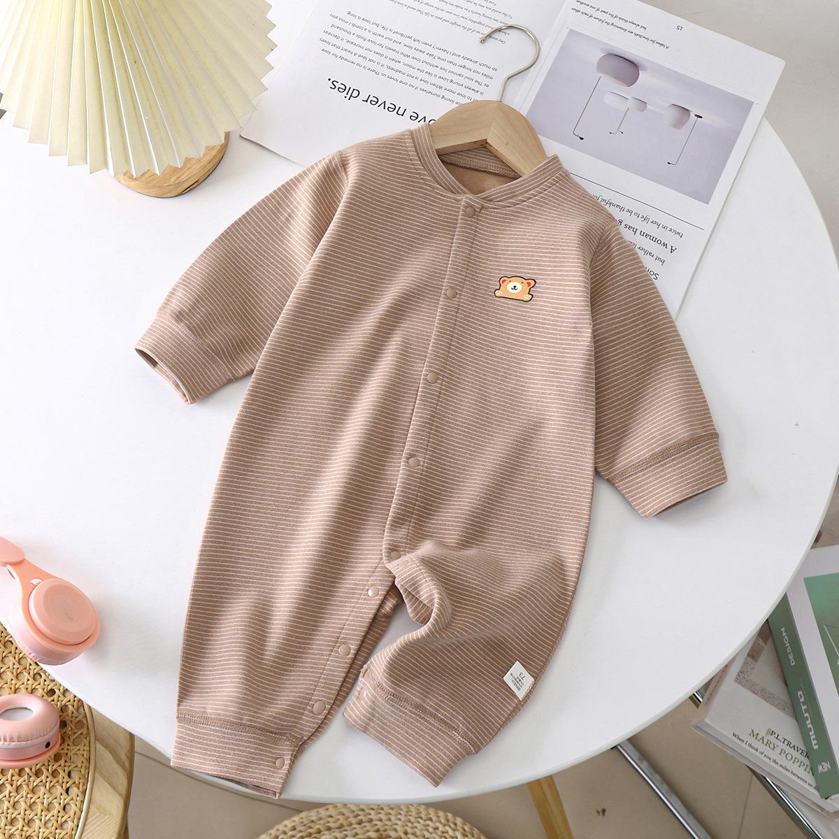 

Детские комбинезоны Bear Kids, осенне-зимняя детская одежда, теплый бархатный детский комбинезон для девочек и мальчиков, пижама для младенцев, одежда для сна для малышей 73cm хаки