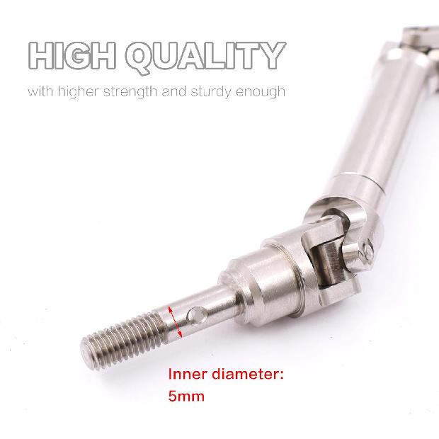 4PCS Front and Rear CVD Drive Shafts U-Joint Stainless Steel RC Driveshaft for 1/10 Traxxas Slash/Stampede/Hoss/Rustler VXL 4X4 4WD RC Car Upgrade