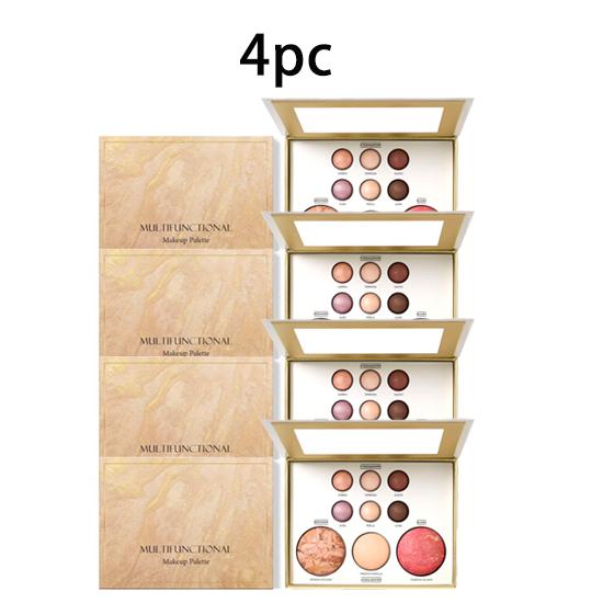 Gilt all-in-one makeup tray with eyeshadow, blush, repairing, high-gloss silkworm, brightening, multi-function makeup tray 1pc