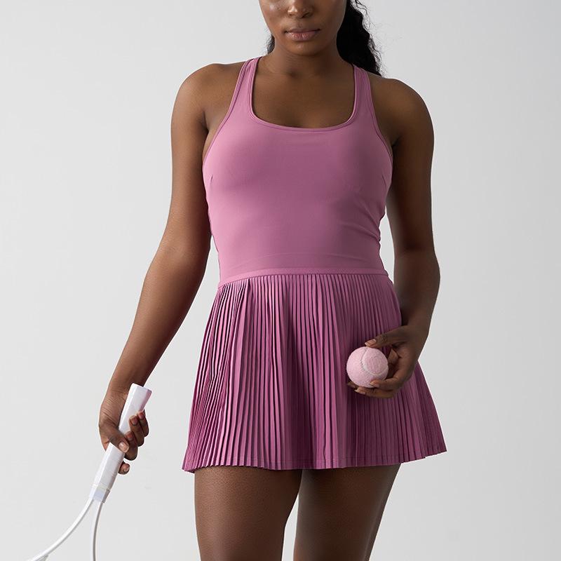 

Женское платье для гольфа и тенниса на открытом воздухе с защитой от просвечивания, дышащим материалом и стильной спинкой - Идеально для йоги и спортивных занятий Large