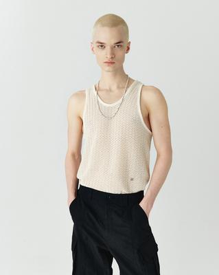 Hoite Knit Sleeveless Top Beige