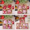 Charming Pink Wooden Valentine's Day Hanging Decor With Creative Heart Design Set