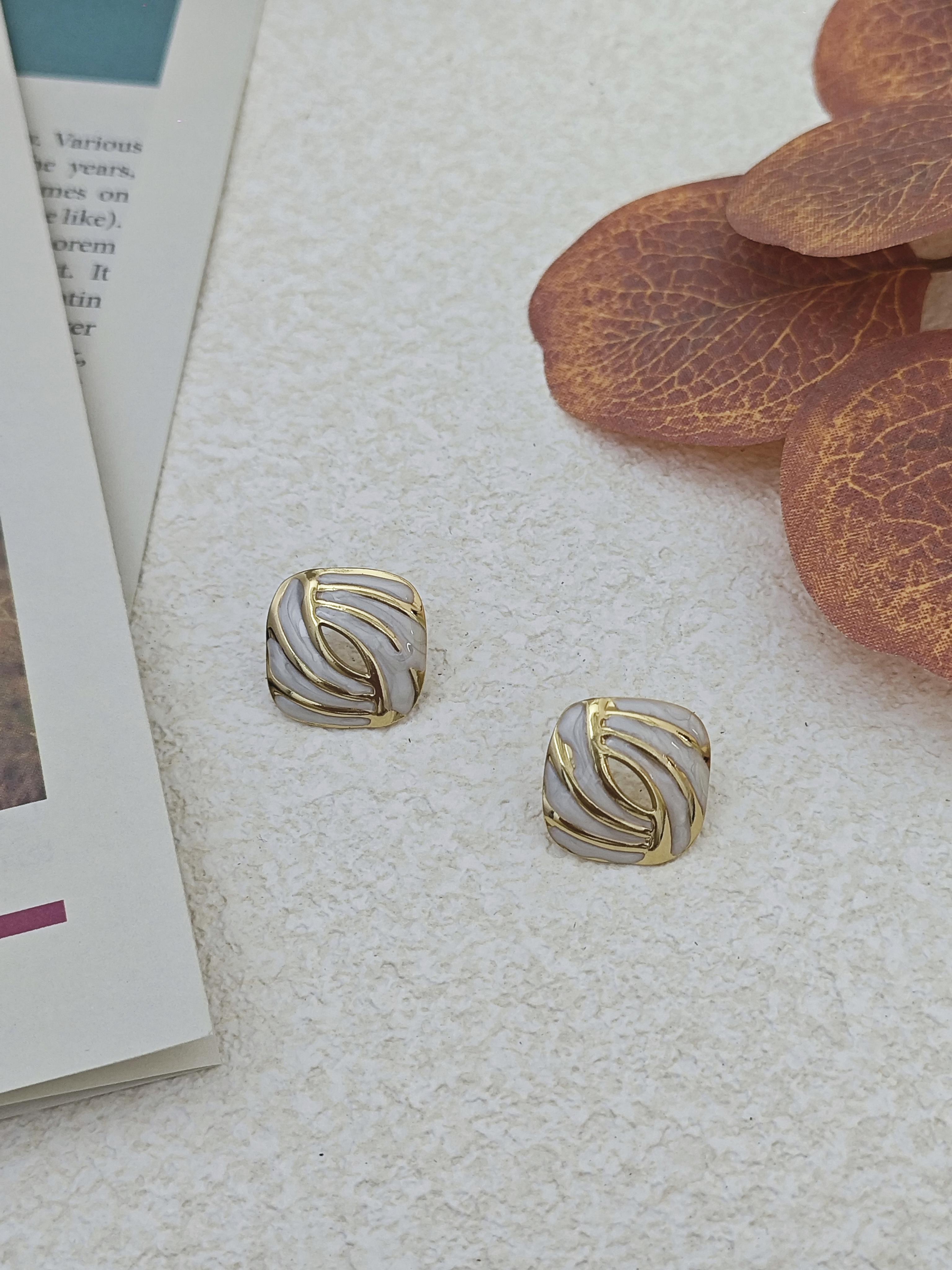 Enamel Triangle Stud Irregular Statement Earrings for Women Bold Geometric  Charm Trendy Jewelry Gifts, Unique Baroque Summer 1 Pairs