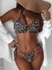Damen Einfarbiger Tankini Badeanzug Sexy Neckholder Rückenfrei Bikini Badeanzug Zweiteilig Niedrige Taille Bindeseite Badebekleidungsset