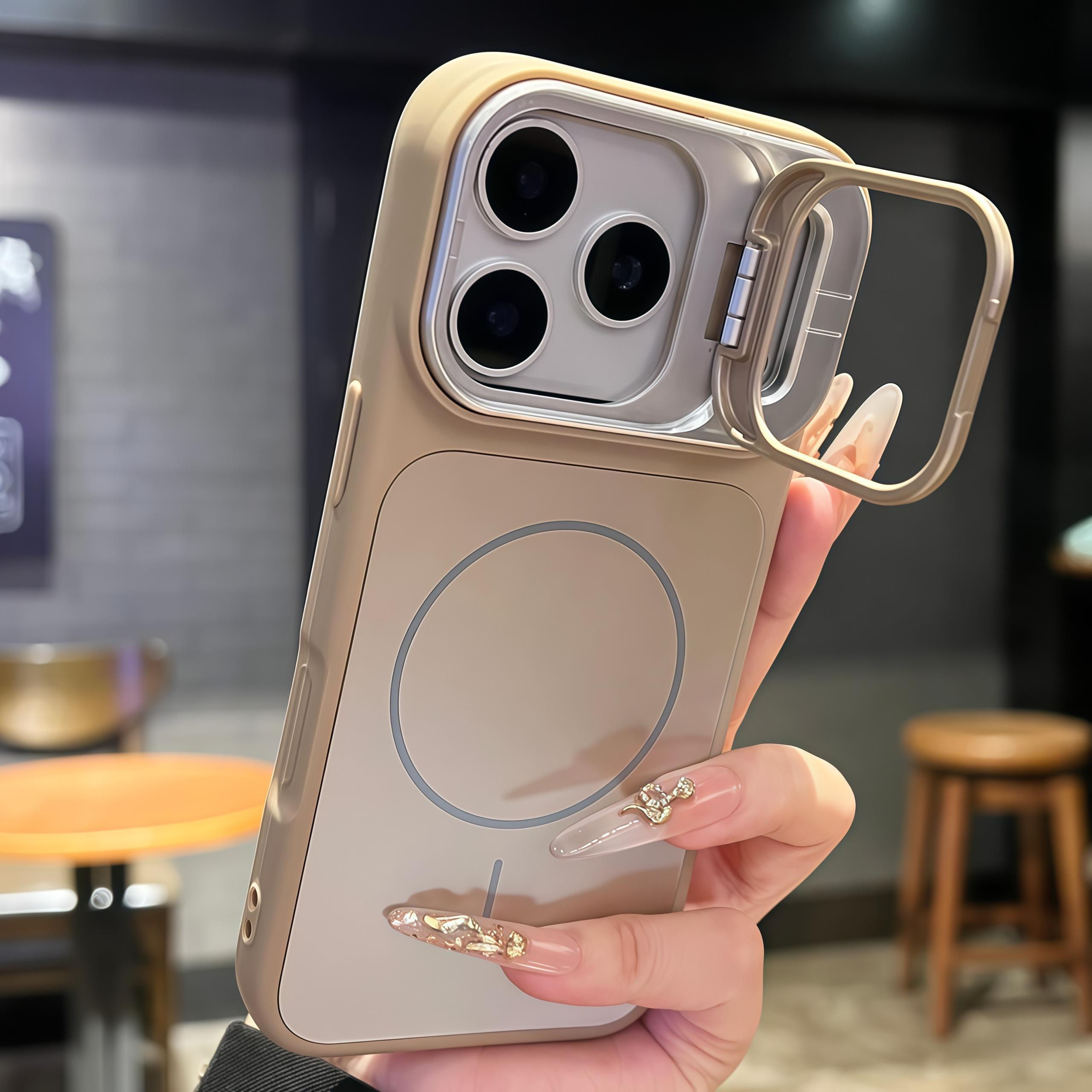 

Держатель-кольцо AG для камеры с поддержкой Magsafe Wireless Charge Чехол для iPhone 17 16 15 14 Plus 13 12 11 Pro Max Матовый мягкий чехол из ТПУ iPhone 15 Plus золотой