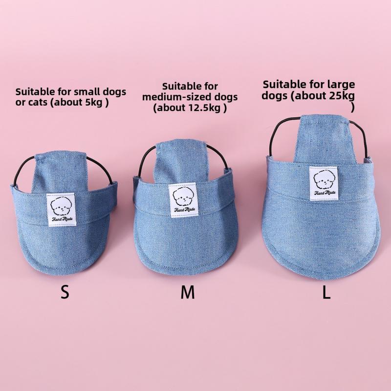 Pet Outdoor Denim Sun Hat Cat Small Medium Large Dog Baseball Cap Embroidered Cartoon Cute Shiba Inu Headwear Hat
