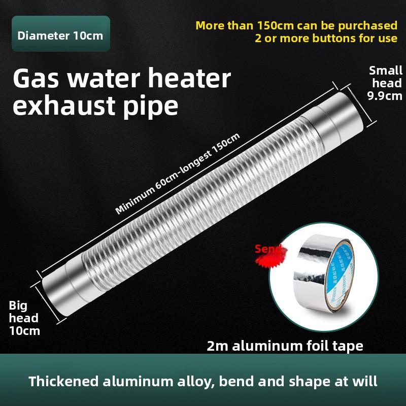 Brandsäker Gas Vattenvärmare Rostfritt Stål 60-150mm Aluminium Stark Universell Avgas Rökkanal Förlängningsrör Längd