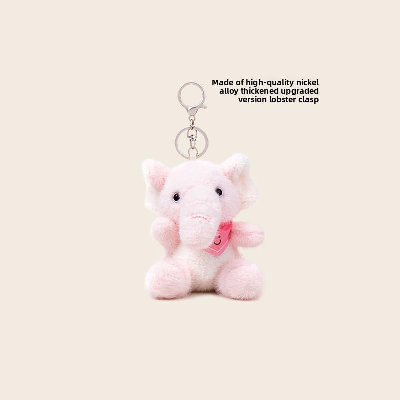 Sitting Scarf Posture Baby Elephant Cartoon Plush Keychain Pendant For Gift Kids