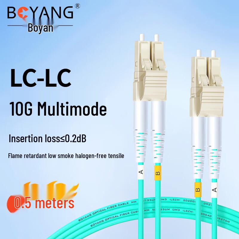 

BOYANG OM3 Multimode Fiber Optic Patch Cable 0.5m