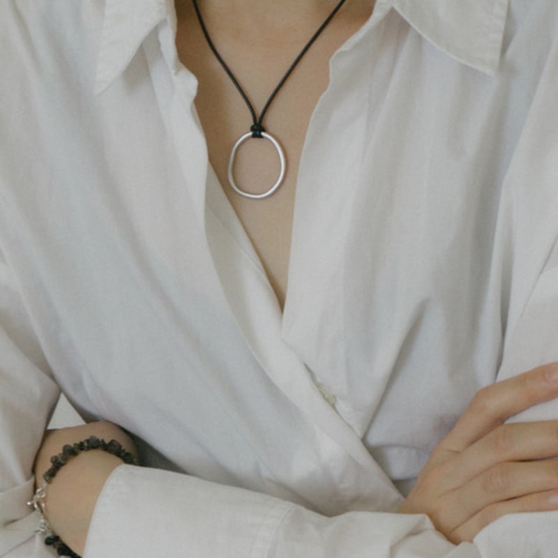 Oat Archive Big Circle Strap Necklace