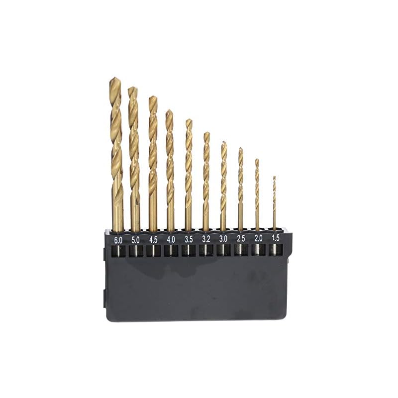Takagi EARTH MAN Titanium Coated Metalworking Drill Bits, Hex Shank, 10-Piece Set