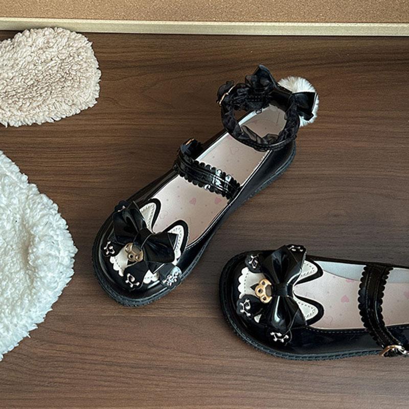 Comemore Japanese Style Lolita Leather Shoes Flat Bottom Students Loafers Cute Thick Sole Versatile Girls Single Shoes