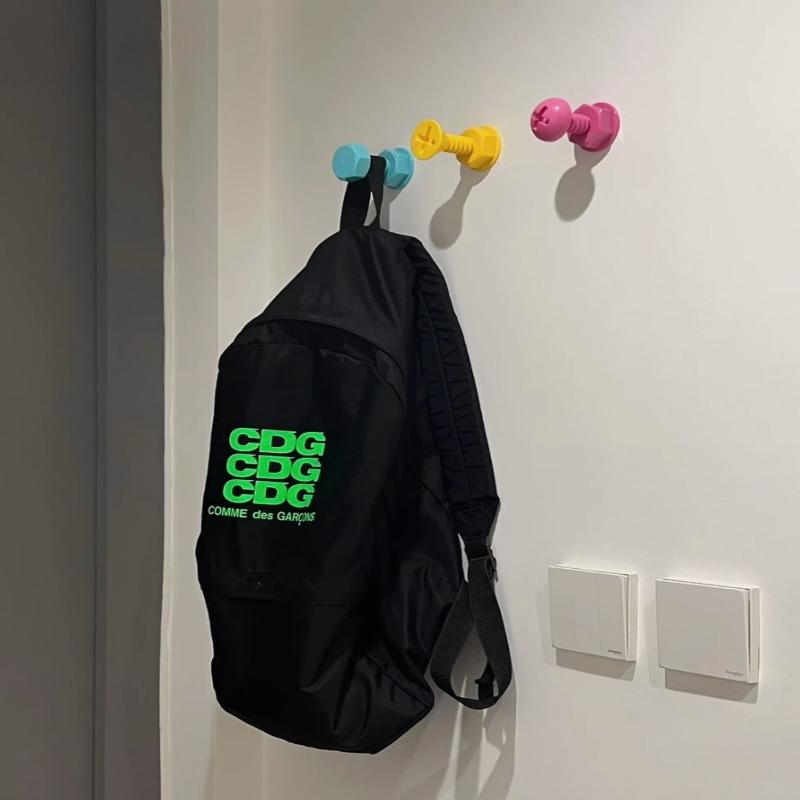 1Pcs/1Set Screw Self-Adhesive Hook Cute Cartoon Sticky Hook For Wall Door Non Punching Hooks For Bag Storage Organizer