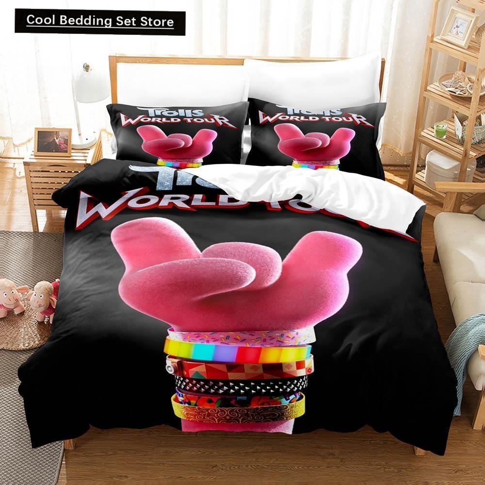 3D Print Cartoons Bed Sheet Set Trolls Bedding Set Single Twin Full Queen King Size Bed Set Adult Kid Bedroom Duvet cover Sets