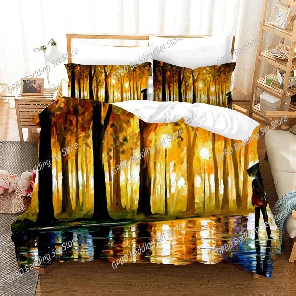 Oil Painting Van Gogh Star Sky Bedding Set Bedroom Soft Modern Bedspreads Comefortable Duvet Cover Quilt Cover And Pillowcase