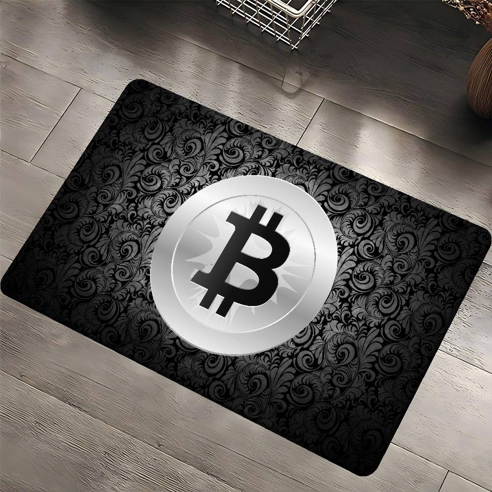 B-Bitcoin Logo Küchenmatte Kinderzimmer Schlafzimmer Dekoration Balkon Rutschfeste Fußmatte Wohnzimmer Alfombra