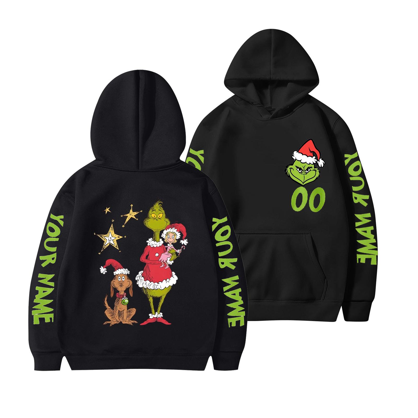 

Женская мода повседневный принт повседневный длинный рукав круглый вырез толстовка топ L чёрный